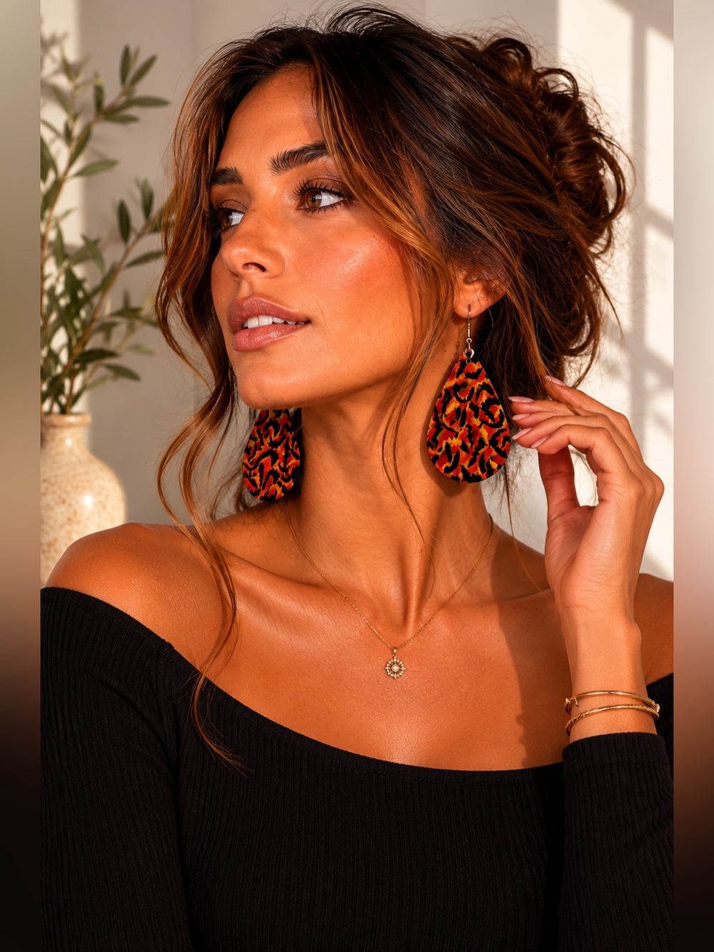 🦇 Spooky Chic Flying Batty Faux Leather Teardrop Earrings | Halloween